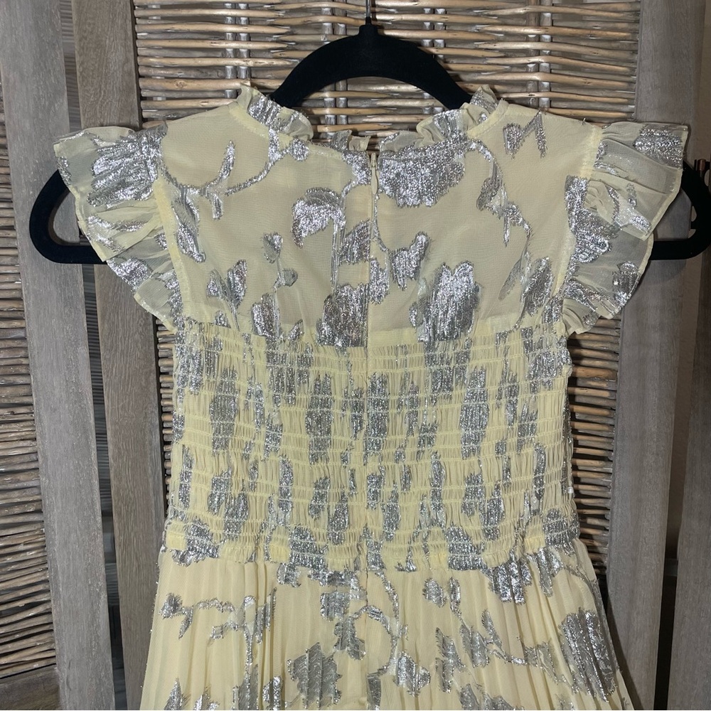 Girl’s Self-Portrait Metallic Jacquard Tiered Dress - size 7/8 - Picture 7 of 13
